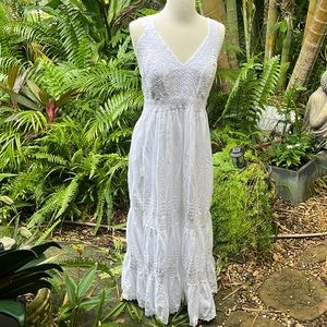 RUBY & STYLE White 100% cotton maxi dress L